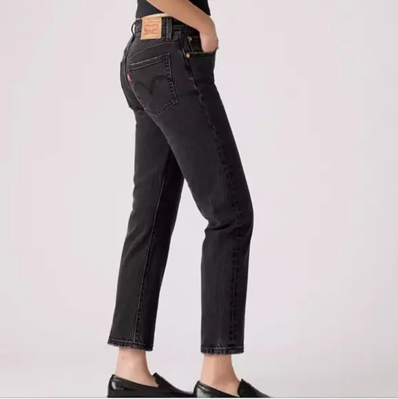 Levi's 501 Cropped Ff Topic Black Sz 26 Nwt - Picture 4 of 12